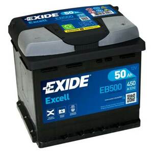 Autobaterie excell 12v 50ah 450a 207x175x190 EXIDE eb500