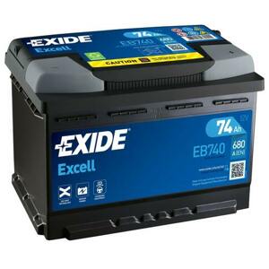 Autobaterie excell 12v 74ah 680a 278x175x190 EXIDE eb740