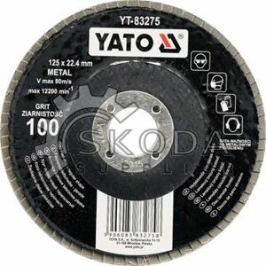 Yato yt-83275 brusky - kotouč lístkový plochý 125mm p100